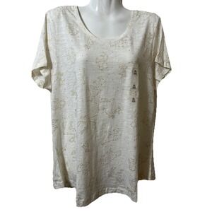Style & Co Women's top XL celestial gold animal print breathable shimmery
